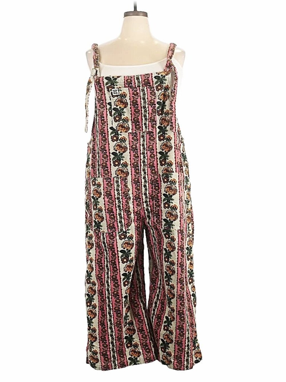 Lucy & Yak Original Dungaree Parati Print UK 22R US 18R Plus Size Organic Cotton